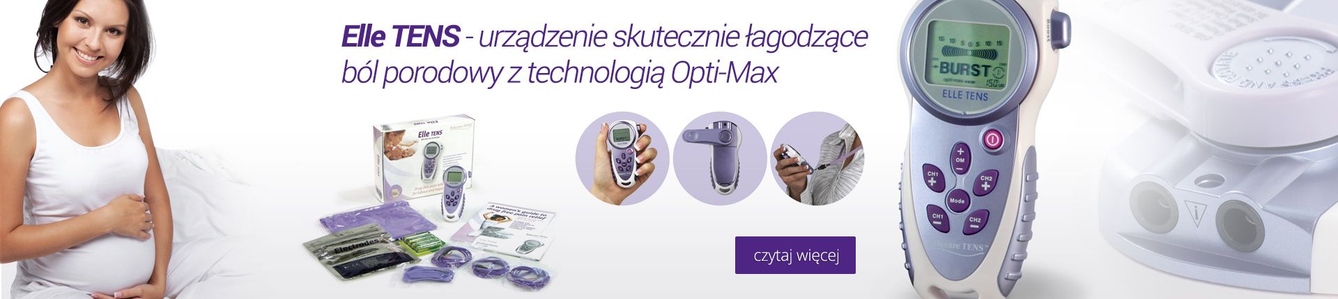 Elle Tens - urządzenie skutecznie łagodzące ból porodowy z technologią Opti-Max